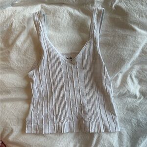 Elegant White Textured Tank Top